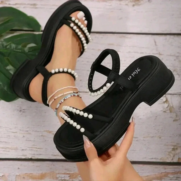Summer New Women's Wedge Sandals, Fashionable And Versatile With Thick Soles - Picture 1 of 7
